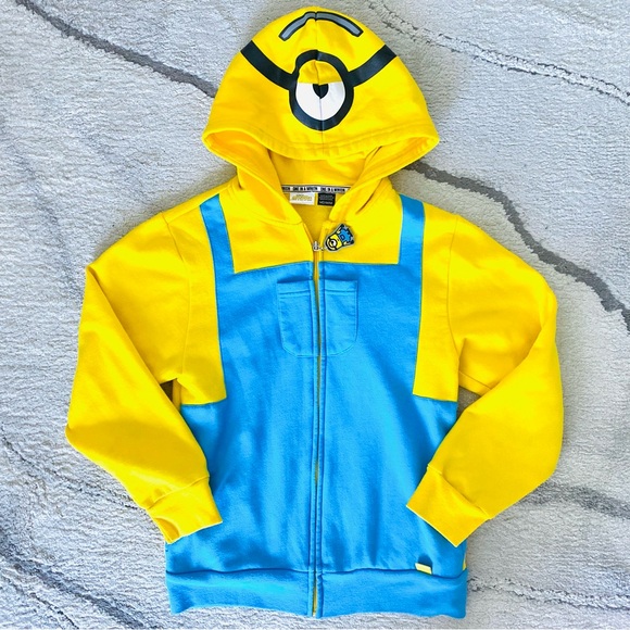 Boys👍🏽MINION Long Sleeves Yellow Hoodie SZ M - Picture 7 of 11